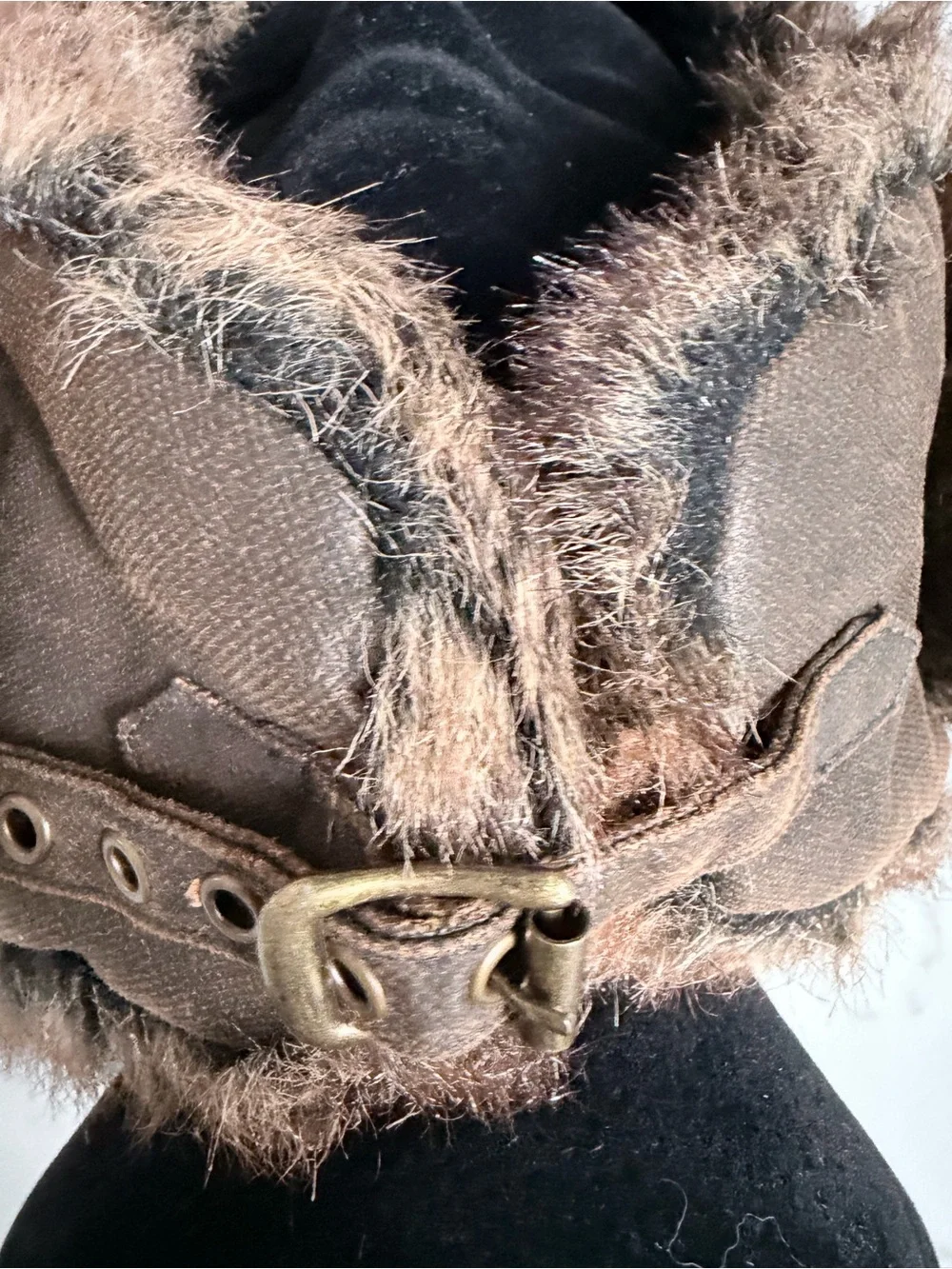 Vintage Faux Fur winter Aviator Trapper Hat - Brown
